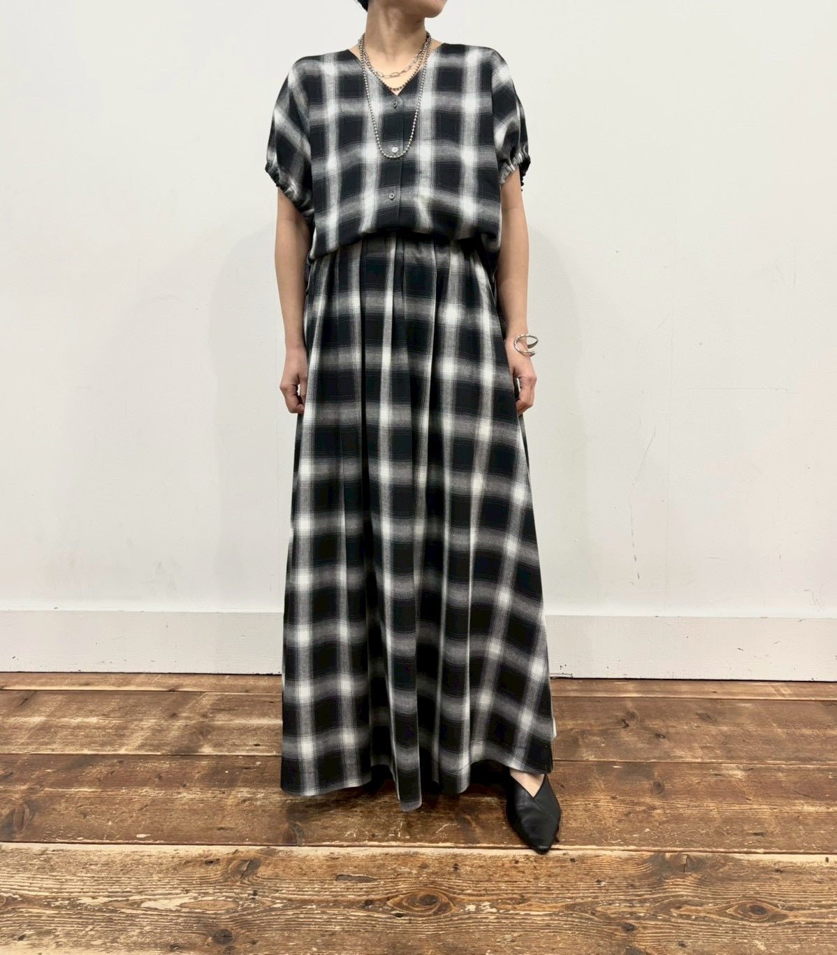【siro de labonte 2026 SS vol.2】ombre check design blouse - Champdelarose