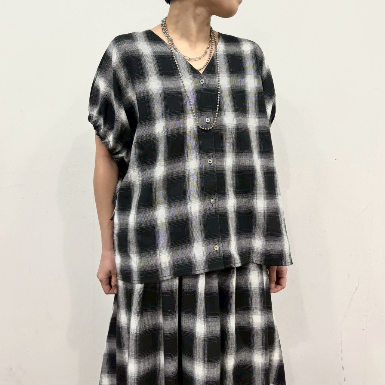 【siro de labonte 2026 SS vol.2】ombre check design blouse - Champdelarose