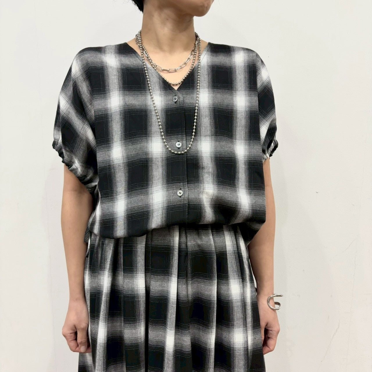 【siro de labonte 2026 SS vol.2】ombre check design blouse - Champdelarose