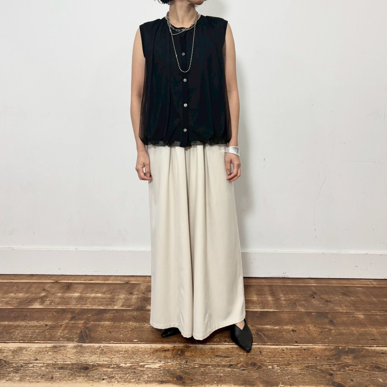 【siro de labonte 2026 SS vol.2】tulle docking balloon vest - Champdelarose