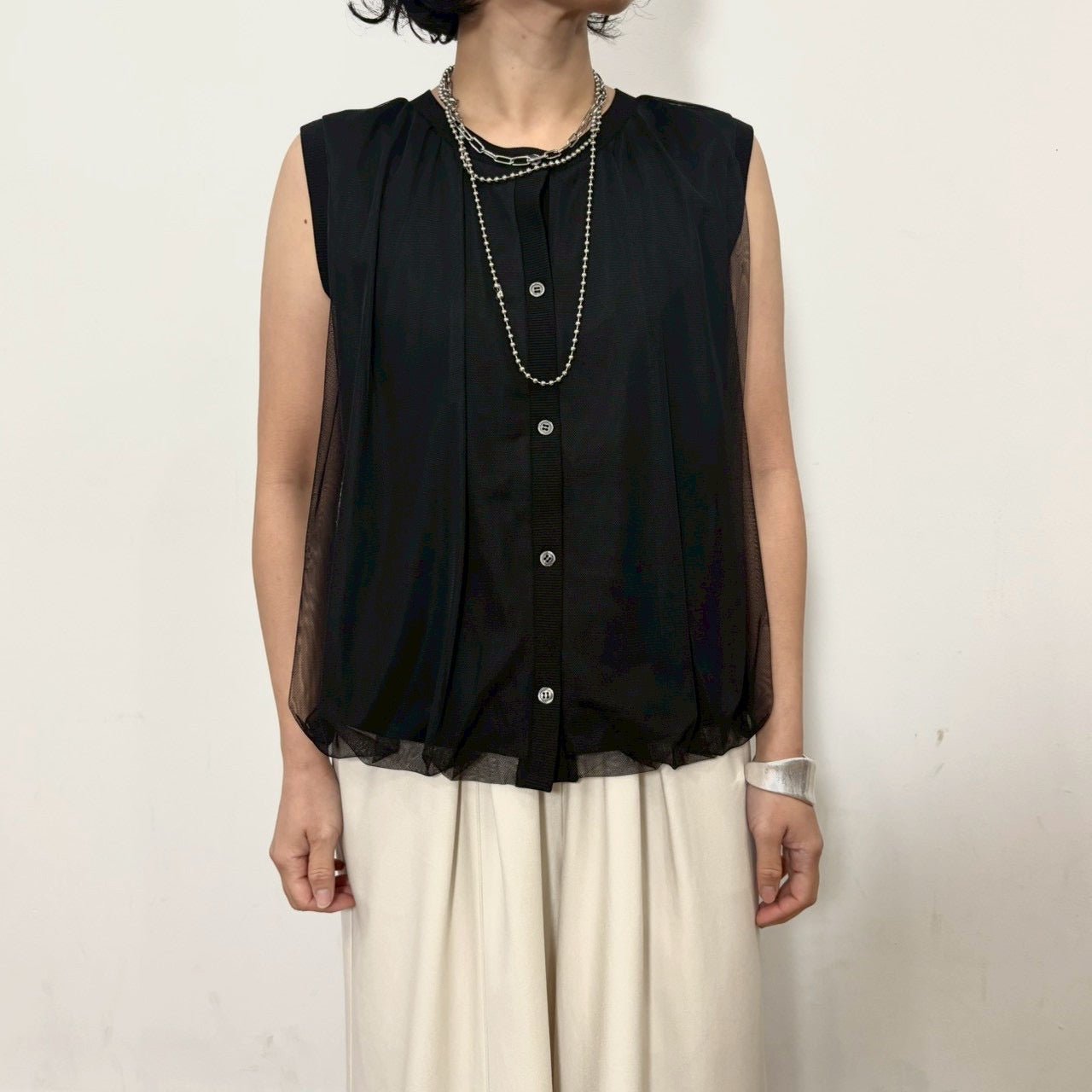 【siro de labonte 2026 SS vol.2】tulle docking balloon vest - Champdelarose