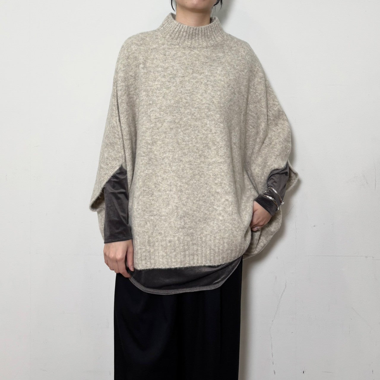 【siro de labonte 25 AW vol.2】bottle neck poncho vest - Champdelarose