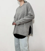 【siro de labonte 25 AW vol.2】side slit wide pullover - Champdelarose
