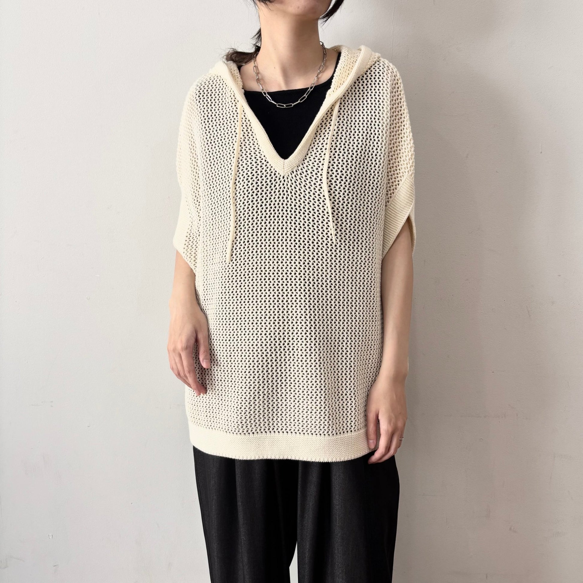 【siro de labonte】32/2COTTON mesh foody vest - Champdelarose
