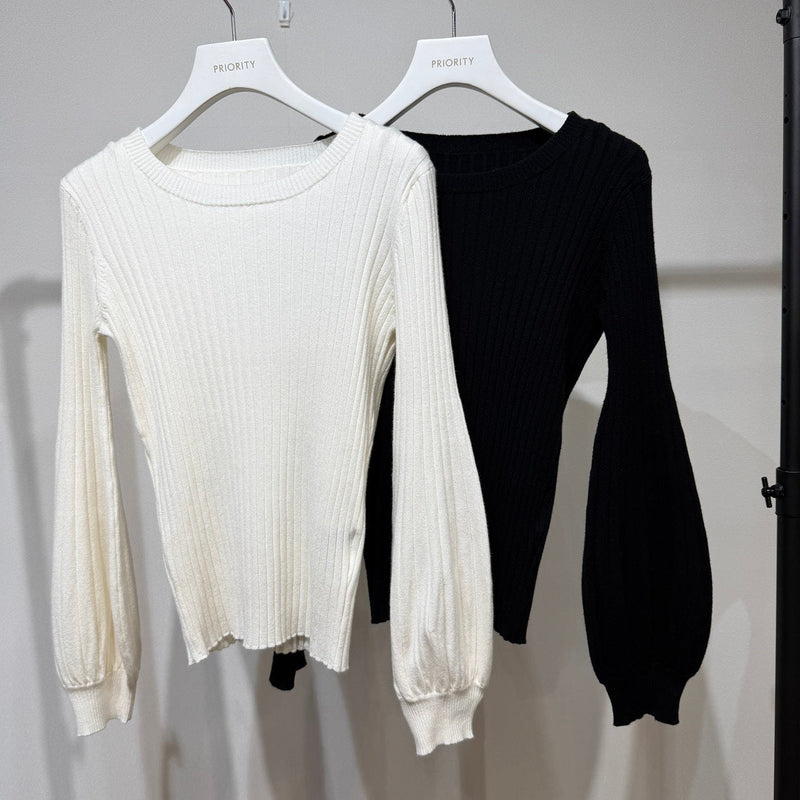 TOLNERA【PRIORITY 2026 winter】バルーンスリーブリブニット - Champdelarose