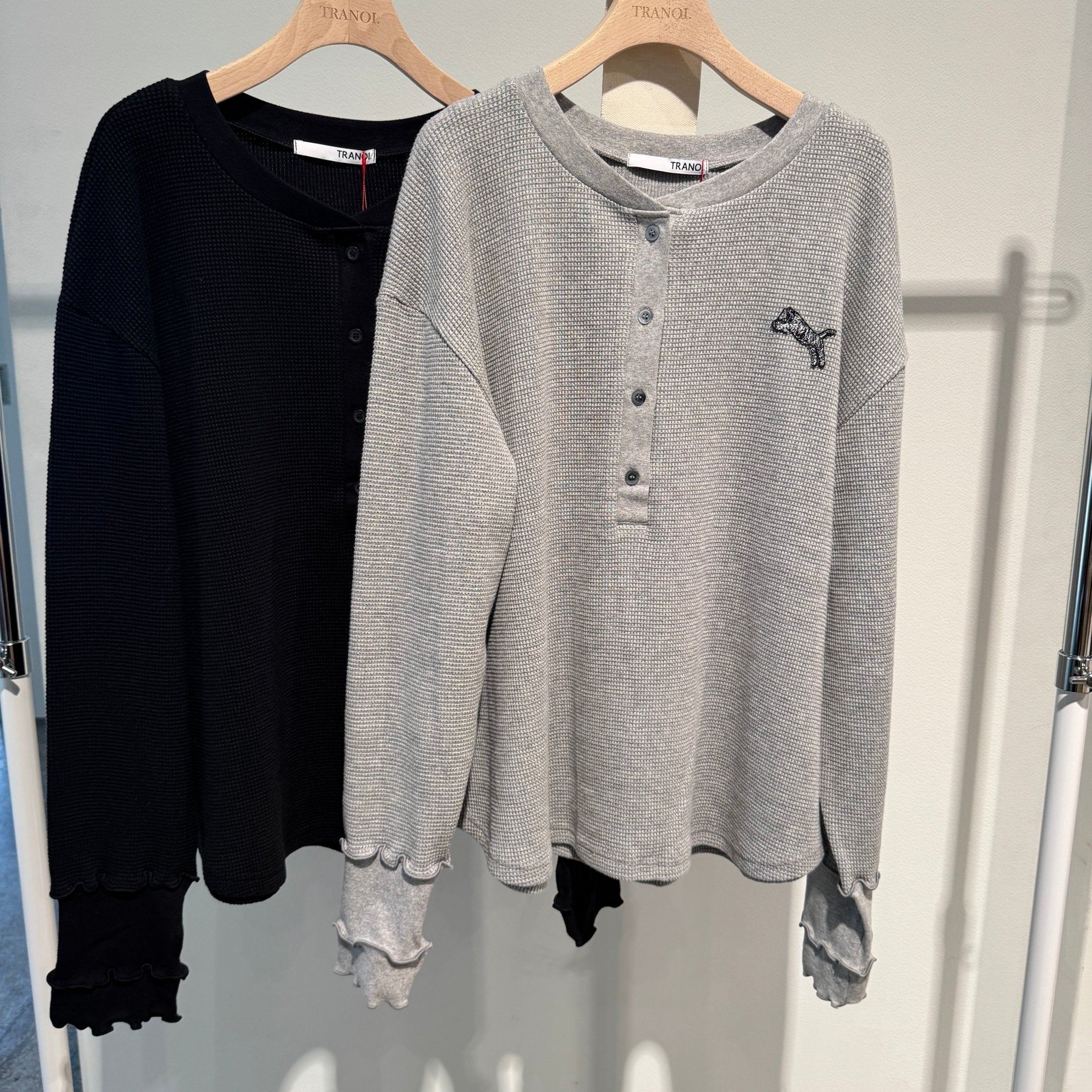 【TRANOI.】TORAワッフルヘンリートップス - Champdelarose