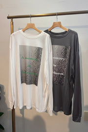 【WHYTO.】2way sheer print long tee - Champdelarose