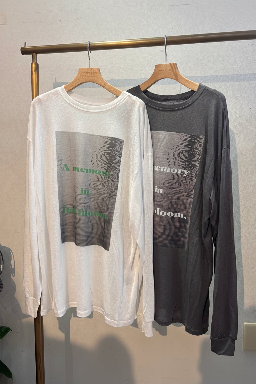 【WHYTO.】2way sheer print long tee - Champdelarose