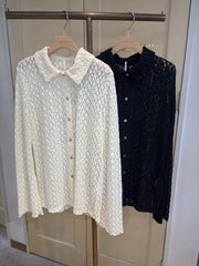 【WHYTO.】lace button shirt - Champdelarose