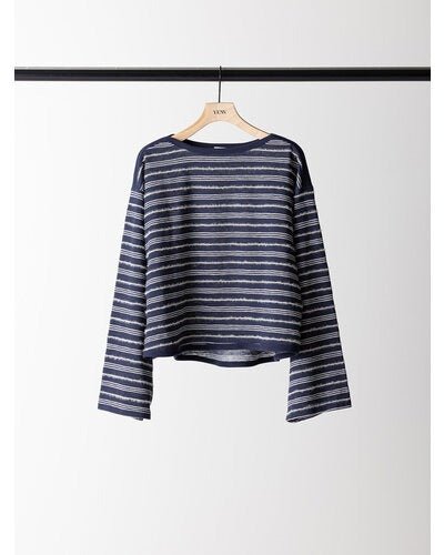 【YENN 2026 PRE - FALL COLECTION】FEATHER STP WIDE TOP - Champdelarose