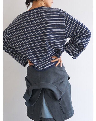 【YENN 2026 PRE - FALL COLECTION】FEATHER STP WIDE TOP - Champdelarose