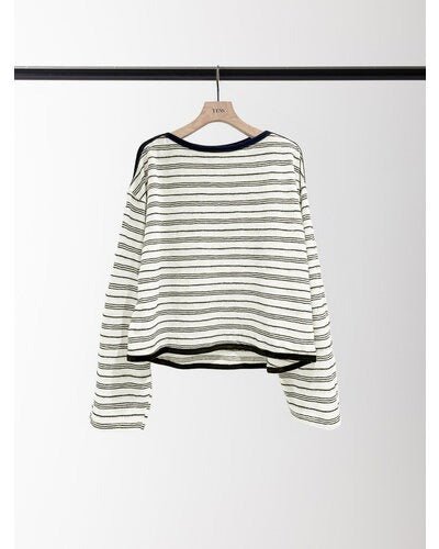 【YENN 2026 PRE - FALL COLECTION】FEATHER STP WIDE TOP - Champdelarose