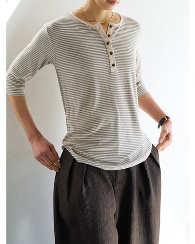 【YENN 2026 PRE - FALL COLECTION】HENRY 3,4 SLEEVE TEE - Champdelarose