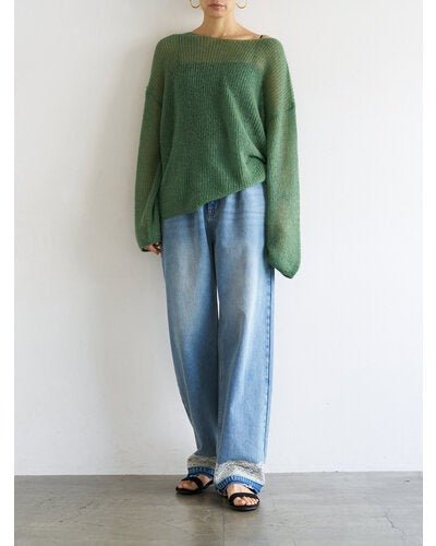【YENN 2026 PRE - FALL COLECTION】LACE HEM TUCK DENIM - Champdelarose