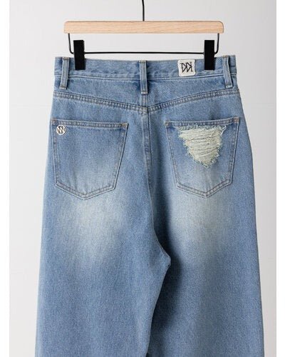 【YENN 2026 PRE - FALL COLECTION】LACE HEM TUCK DENIM - Champdelarose