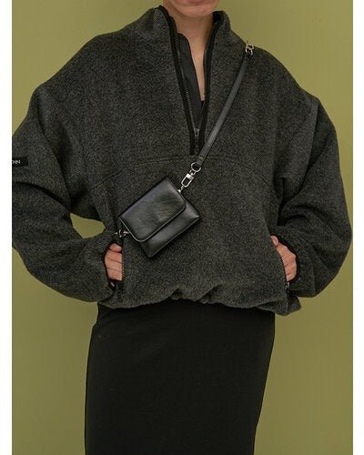 【YENN 2026 PRE - FALL COLECTION】SHAGGY HALF ZIP JK - Champdelarose