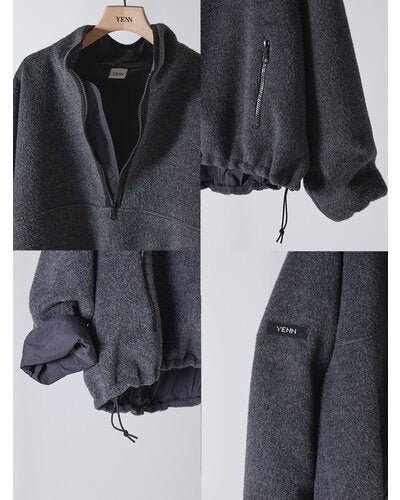【YENN 2026 PRE - FALL COLECTION】SHAGGY HALF ZIP JK - Champdelarose