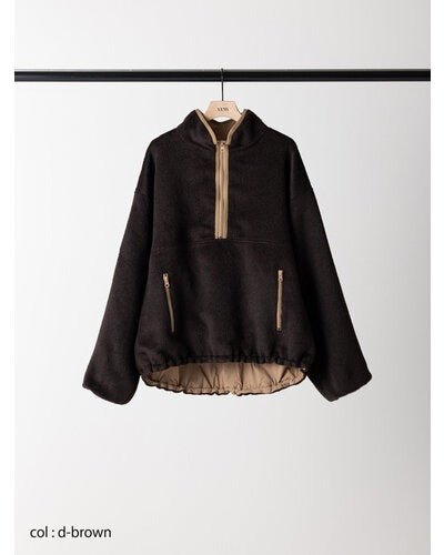 【YENN 2026 PRE - FALL COLECTION】SHAGGY HALF ZIP JK - Champdelarose
