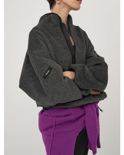 【YENN 2026 PRE - FALL COLECTION】SHAGGY HALF ZIP JK - Champdelarose