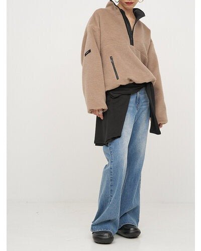 【YENN 2026 PRE - FALL COLECTION】SHAGGY HALF ZIP JK - Champdelarose