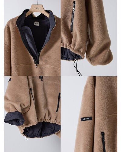 【YENN 2026 PRE - FALL COLECTION】SHAGGY HALF ZIP JK - Champdelarose