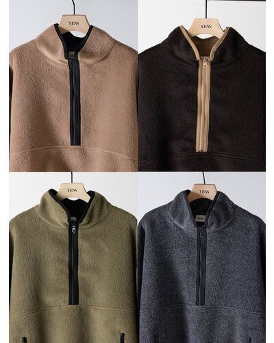 【YENN 2026 PRE - FALL COLECTION】SHAGGY HALF ZIP JK - Champdelarose