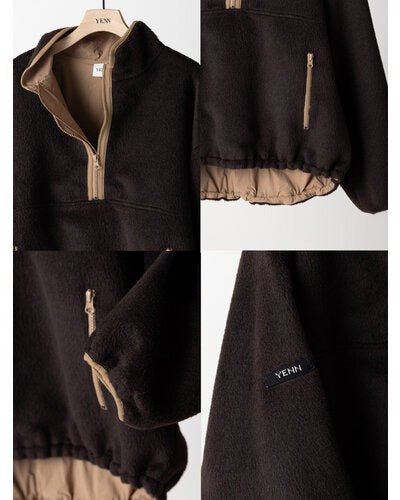 【YENN 2026 PRE - FALL COLECTION】SHAGGY HALF ZIP JK - Champdelarose