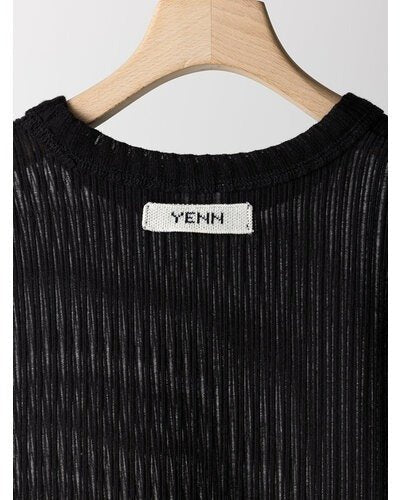 【YENN 2026 PRE - FALL COLECTION】STRIPE SHEER RIB TEE - Champdelarose