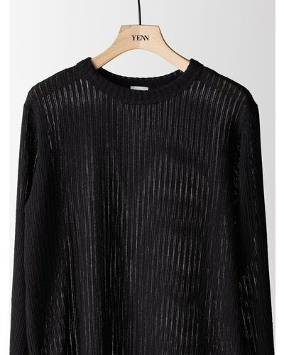 【YENN 2026 PRE - FALL COLECTION】STRIPE SHEER RIB TEE - Champdelarose