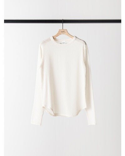 【YENN 2026 PRE - FALL COLECTION】STRIPE SHEER RIB TEE - Champdelarose