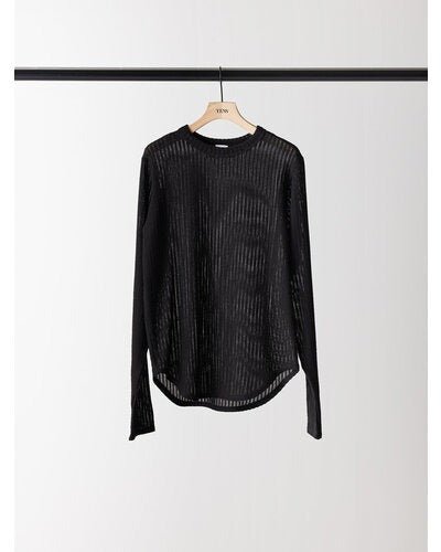 【YENN 2026 PRE - FALL COLECTION】STRIPE SHEER RIB TEE - Champdelarose