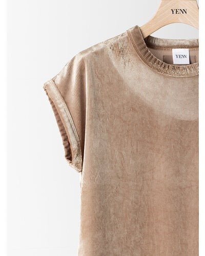 【YENN 2026 PRE - FALL COLECTION】VELVET SHORT SLV TEE - Champdelarose