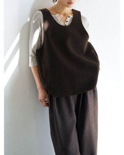 【YENN 2026 PRE - FALL COLECTION】W FACE OVER VEST - Champdelarose