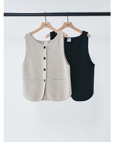 【YENN 2026 SPRING】 BOAT NECK KNIT VEST - Champdelarose