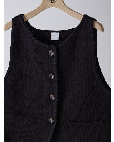 【YENN 2026 SPRING】 BOAT NECK KNIT VEST - Champdelarose