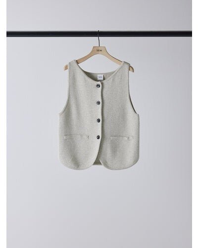 【YENN 2026 SPRING】 BOAT NECK KNIT VEST - Champdelarose