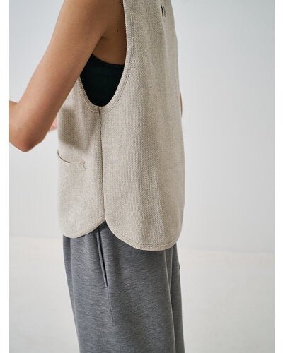 【YENN 2026 SPRING】 BOAT NECK KNIT VEST - Champdelarose