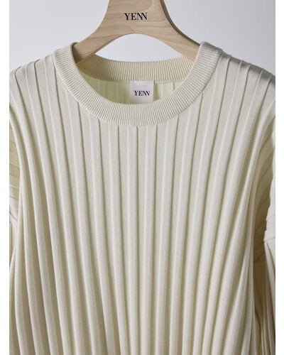 【YENN 2026 SPRING】 RIB KNIT LONG TEE - Champdelarose