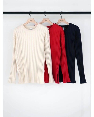 【YENN 2026 SPRING】 RIB KNIT LONG TEE - Champdelarose