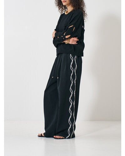 【YENN 2026 SPRING】CODE EMBRO PANTS - Champdelarose