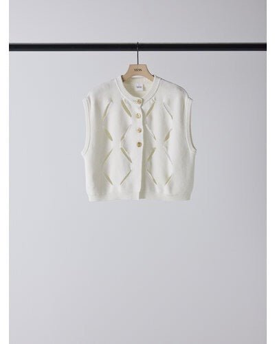 【YENN 2026 SPRING】CUT OUT PATTERN VEST - Champdelarose