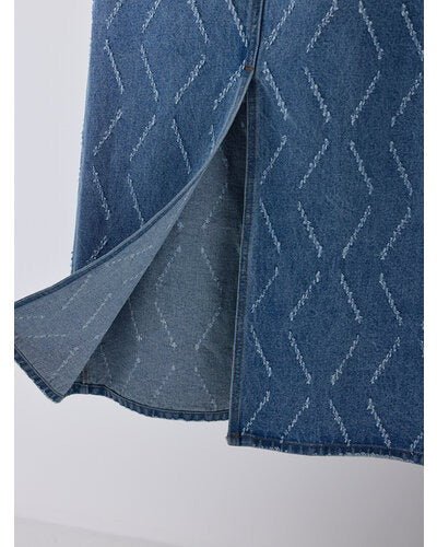 【YENN 2026 SPRING】LASER CUT DENIM SK - Champdelarose