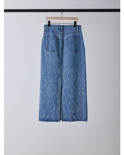 【YENN 2026 SPRING】LASER CUT DENIM SK - Champdelarose