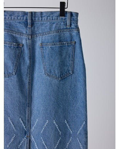 【YENN 2026 SPRING】LASER CUT DENIM SK - Champdelarose