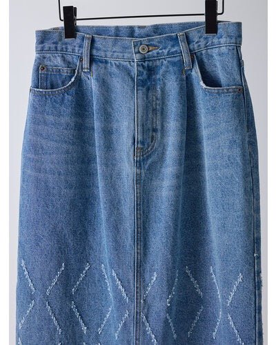【YENN 2026 SPRING】LASER CUT DENIM SK - Champdelarose