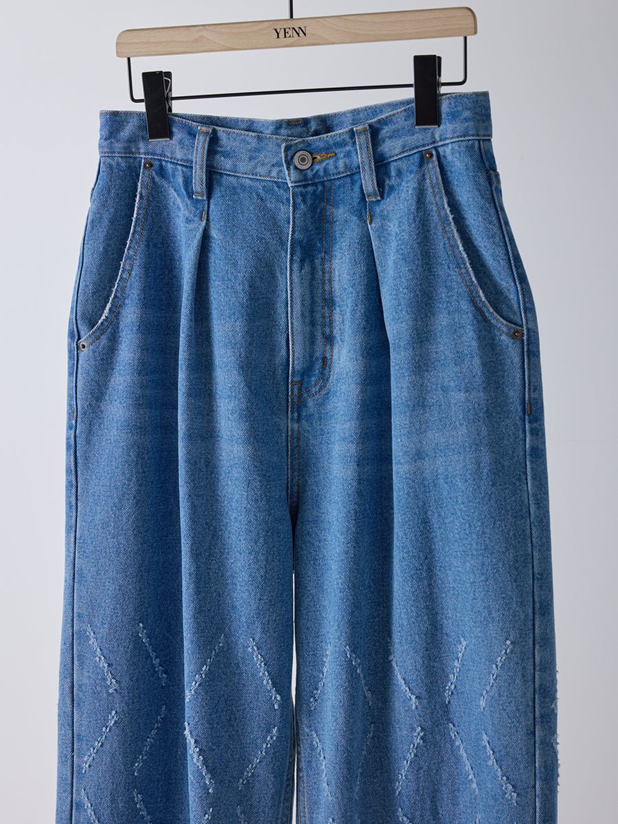 【YENN 2026 SPRING】LASER CUT WIDE DENIM - Champdelarose