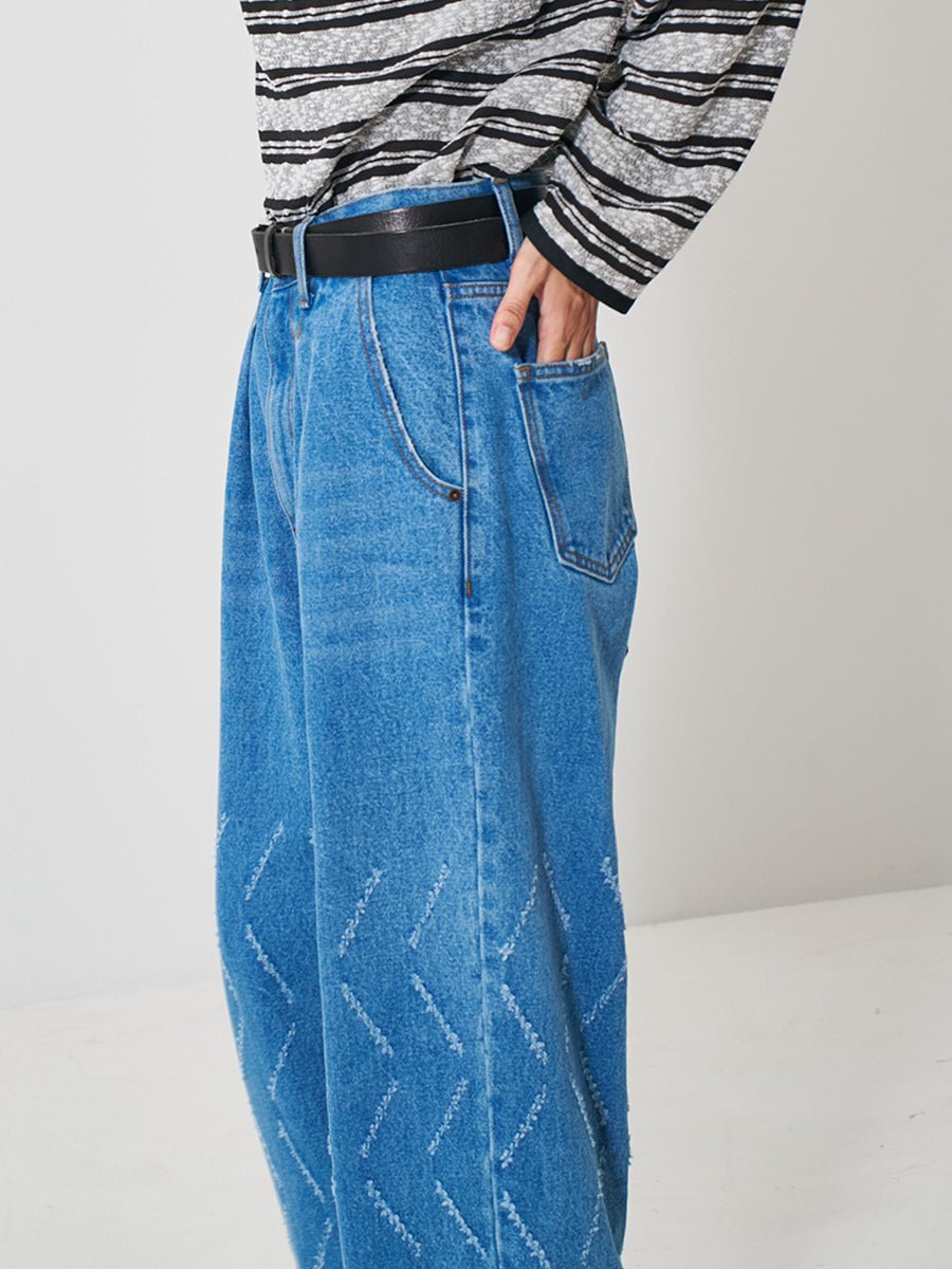 【YENN 2026 SPRING】LASER CUT WIDE DENIM - Champdelarose