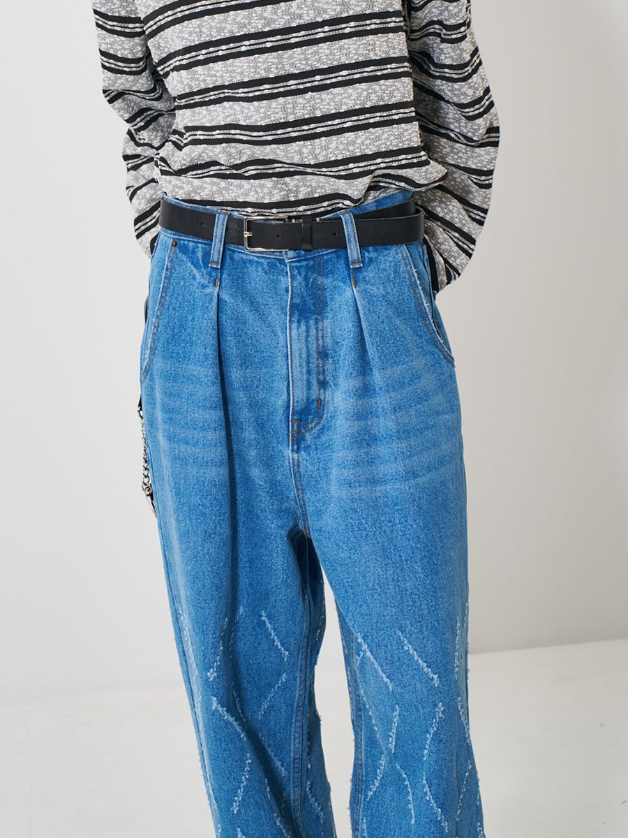 【YENN 2026 SPRING】LASER CUT WIDE DENIM - Champdelarose