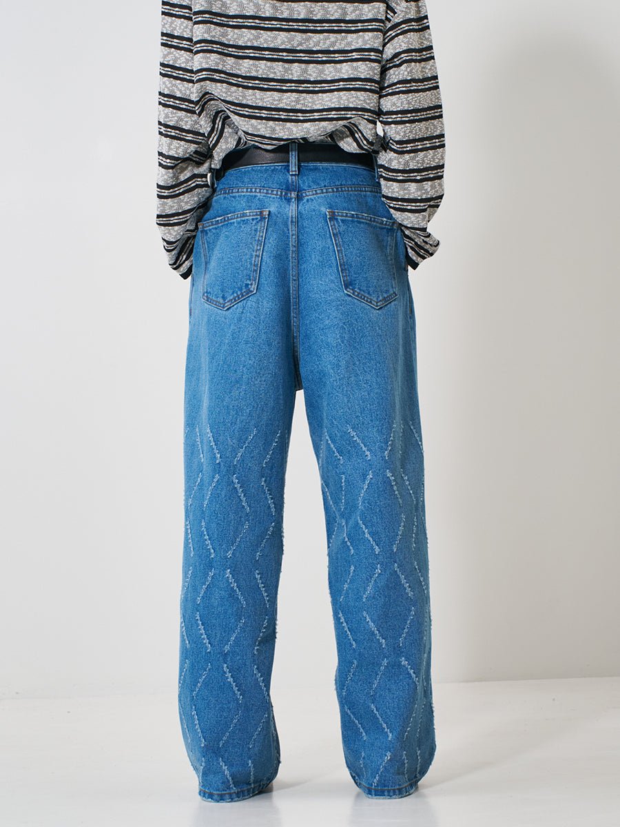 【YENN 2026 SPRING】LASER CUT WIDE DENIM - Champdelarose