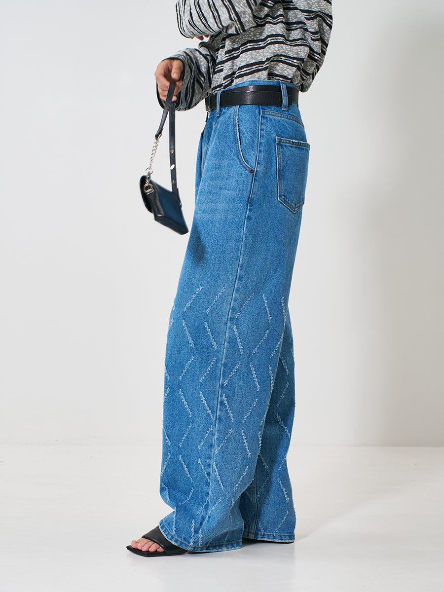 【YENN 2026 SPRING】LASER CUT WIDE DENIM - Champdelarose